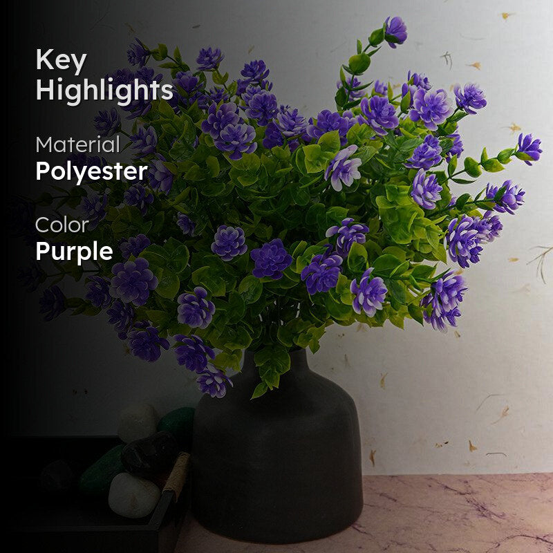 Faux Kalanchoe Flower Stick (Purple) - Set of Five media 2