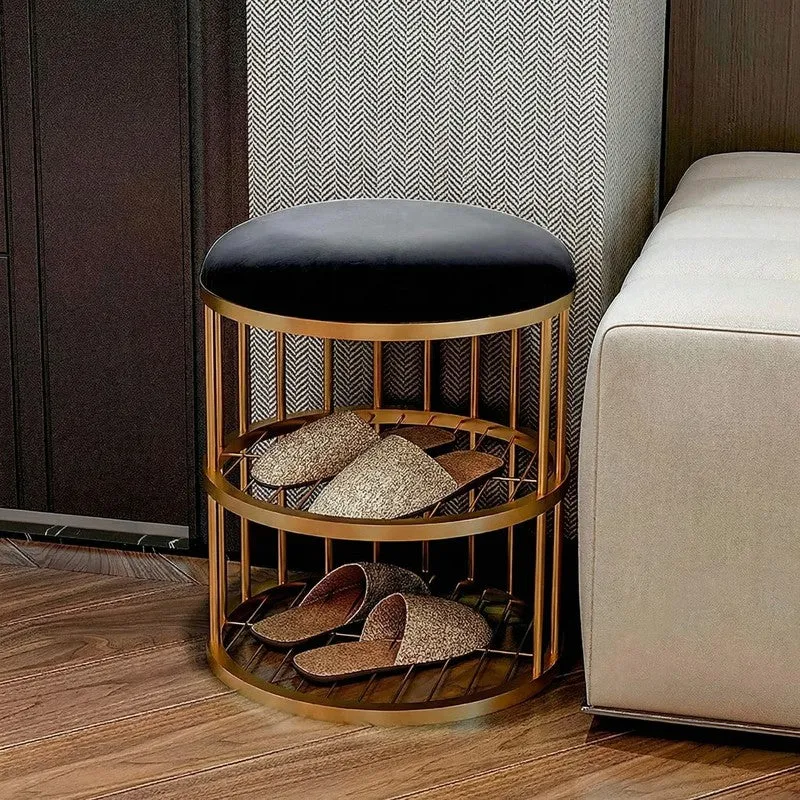 Lightweight Metal Shoe Rack - Gold,Black media 4