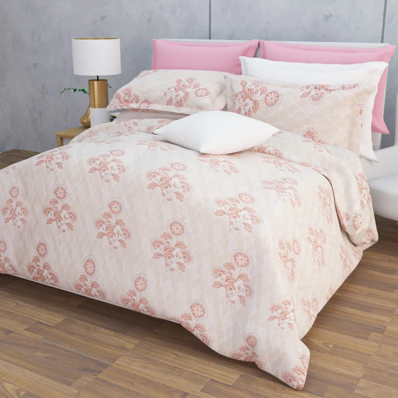 Marigold Fields Cotton Bedsheet (Peach) - 144 TC media 8