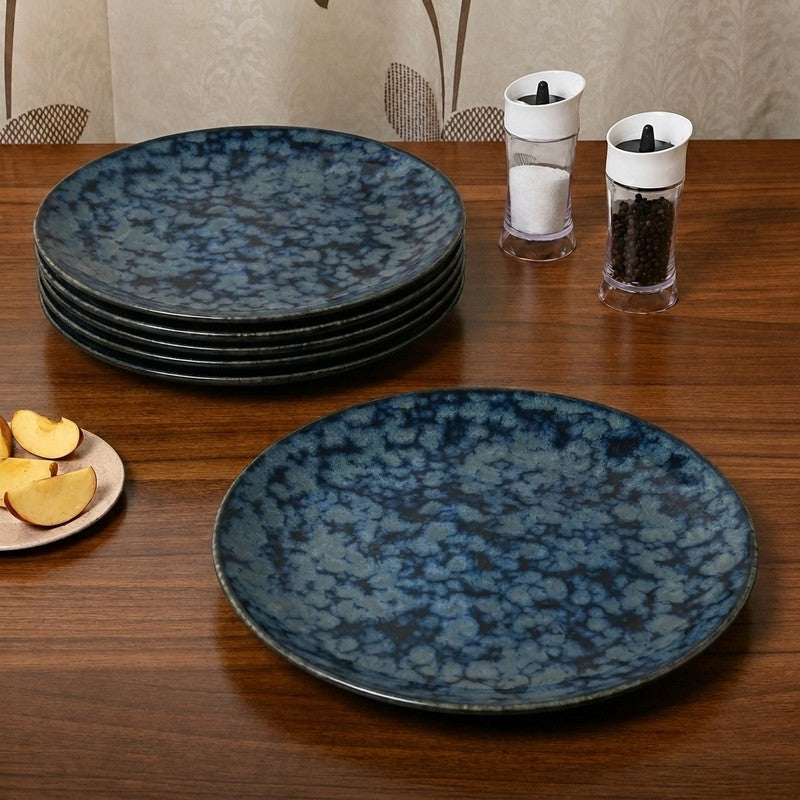 Ceramic Dinner Plates (Grey) - Set of Six