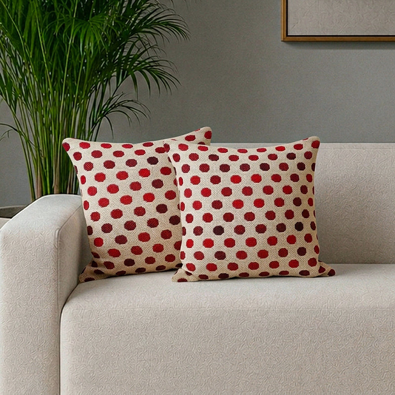 Tokyo Rain Printed Cotton Cushion Cover - Set Of Two - 16 x 16 Inches