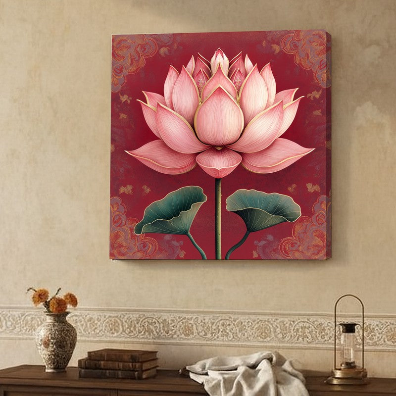 Serene Lotus Canvas Wall Painting media 2