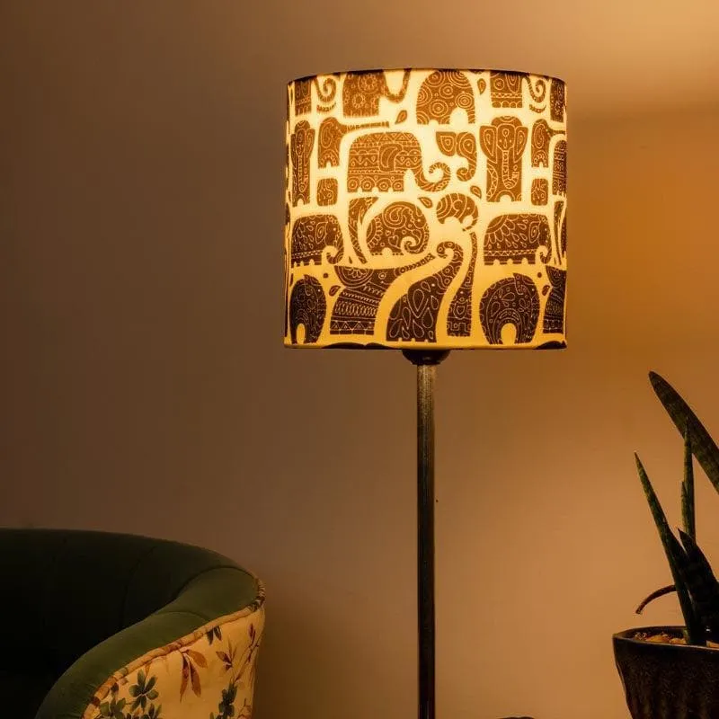 Zoo Glow Metal Chrome Fabric Table Lamp - Black,White media 1