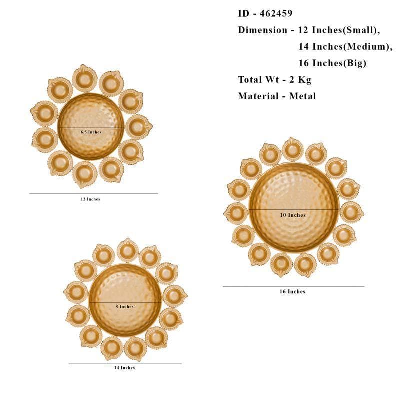 Gold Sunflower Urli- Set of Three media 6