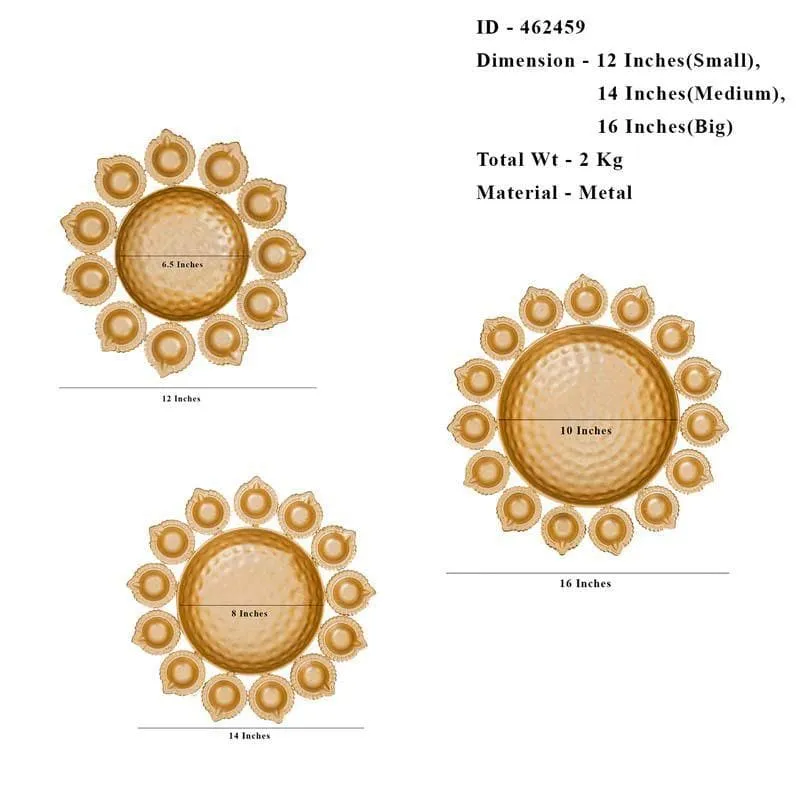 Gold Sunflower Urli- Set of Three media 6