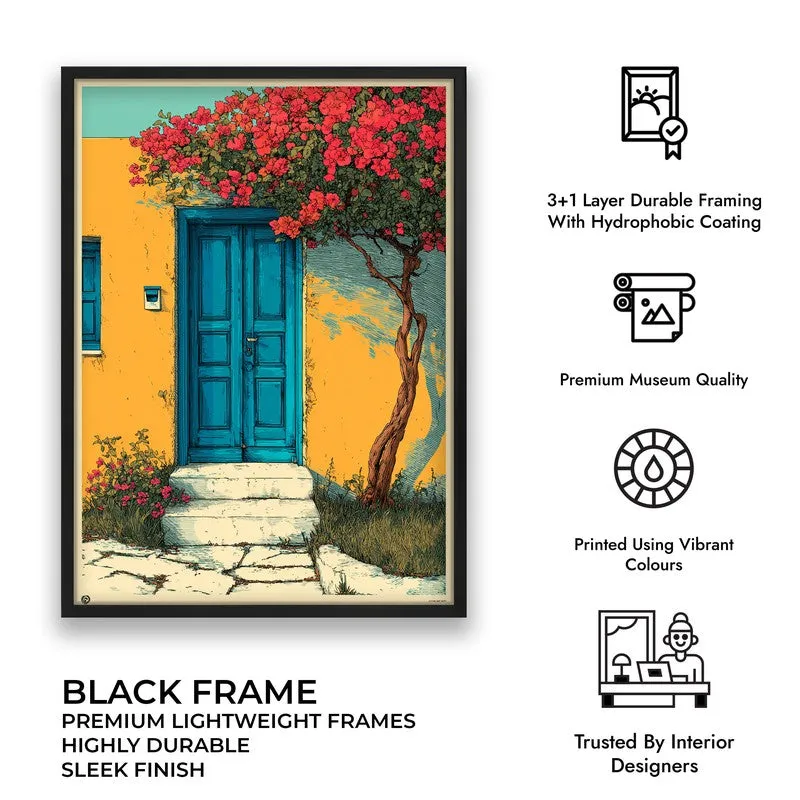 Floral Shade Canvas Wall Painting - Black Frame media 9