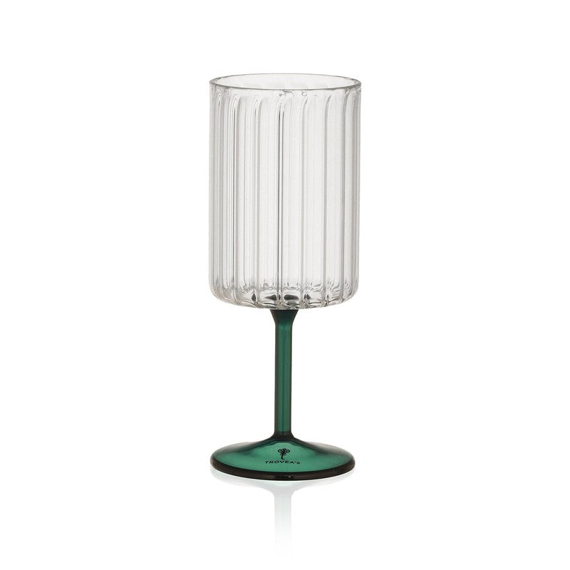 Teal Ripple Wine Glasses (220 mL) - Set Of Two media 6