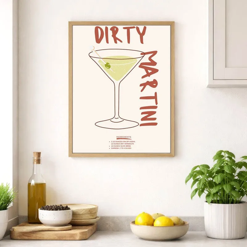 Dirty Martini Archival Canvas Wall Art - White media 4