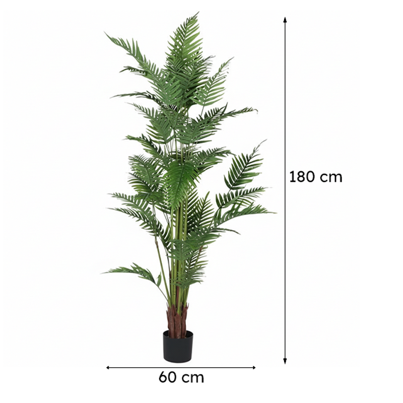 Faux Lush Areca Palm Plant With Black Plastic Pot - 6 Feet media 7