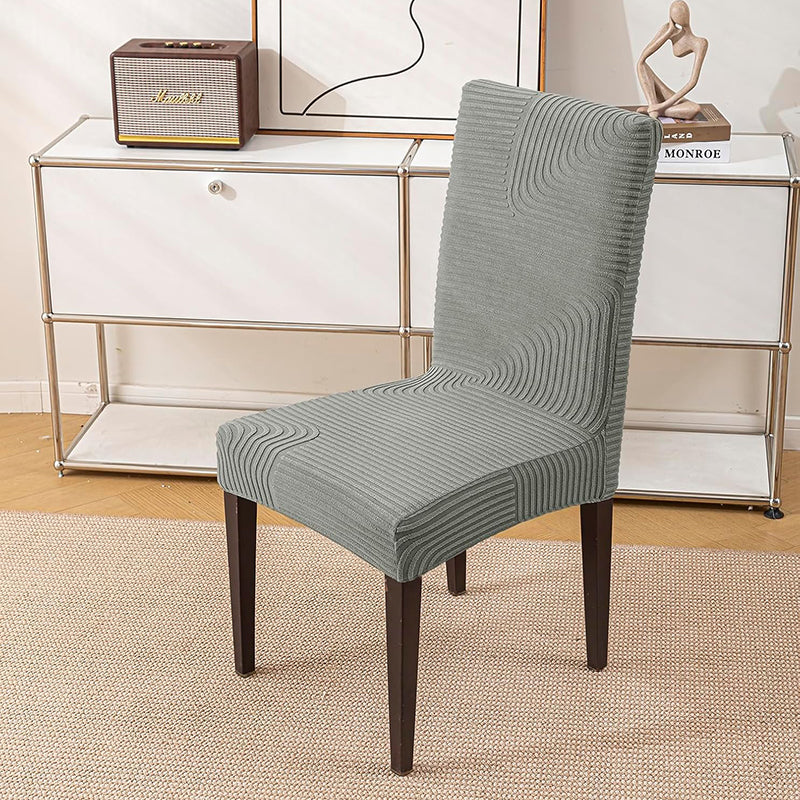Wrapture Solid Chair Cover (Light Grey) - Set Of Four media 3