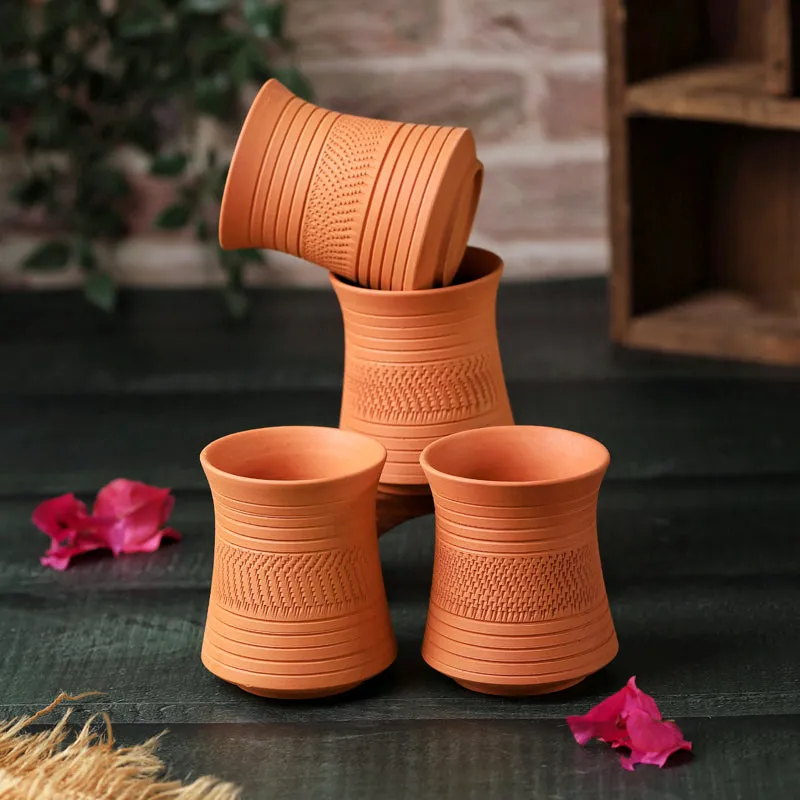 Mitti Curve Terracotta Glass (250 mL) - Set Of Four media 3