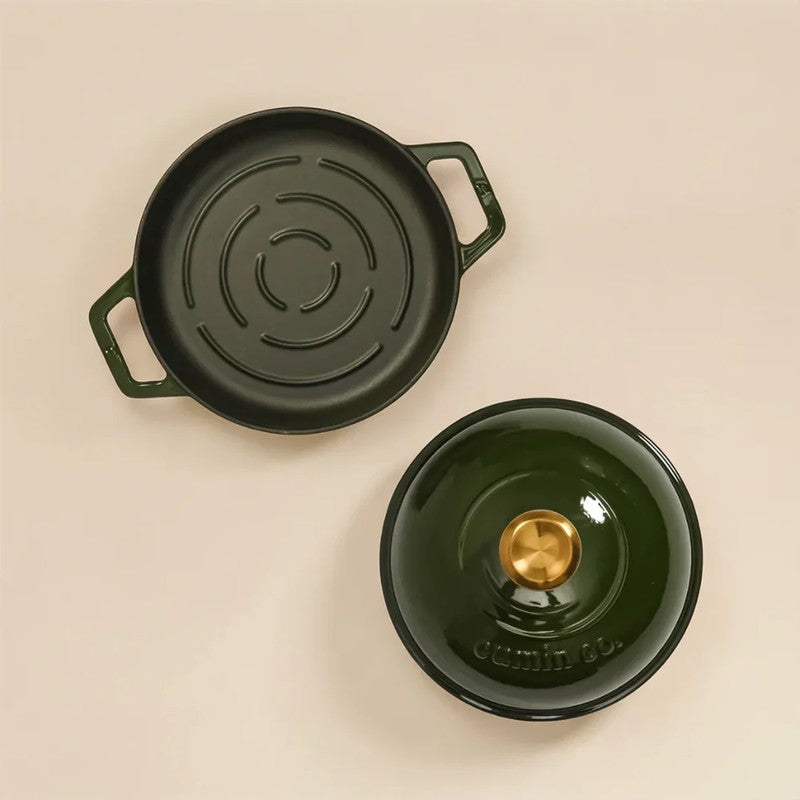 Cumin Co Enamel Cast Iron Bread Oven (Green) - 1000 mL media 4