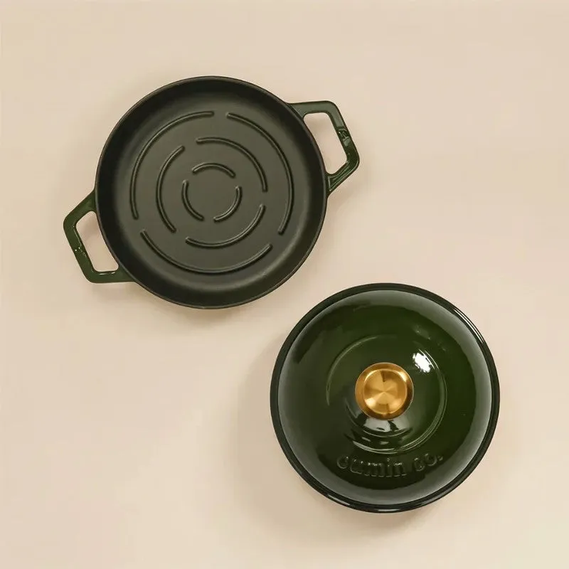 Cumin Co Enamel Cast Iron Bread Oven (Green) - 1000 mL media 4