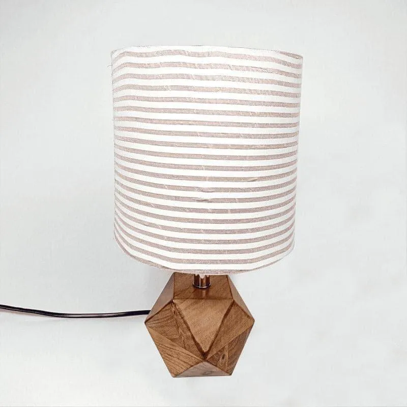 Miraao Hexa Fabric Table Lamp - White,Brown media 4