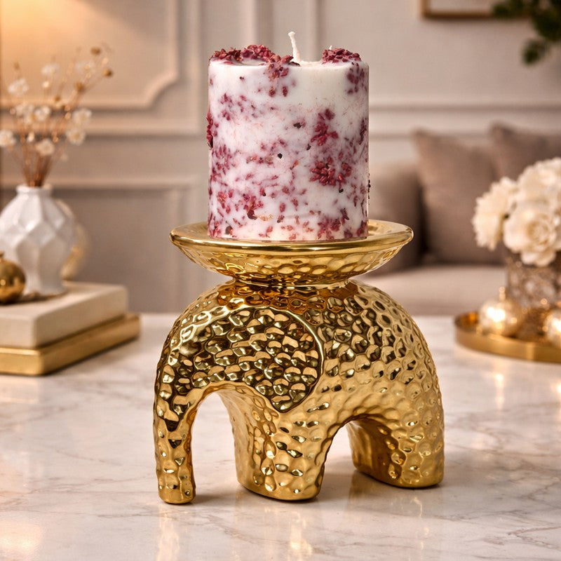 Suvarna Elephant Ceramic Candle Holder