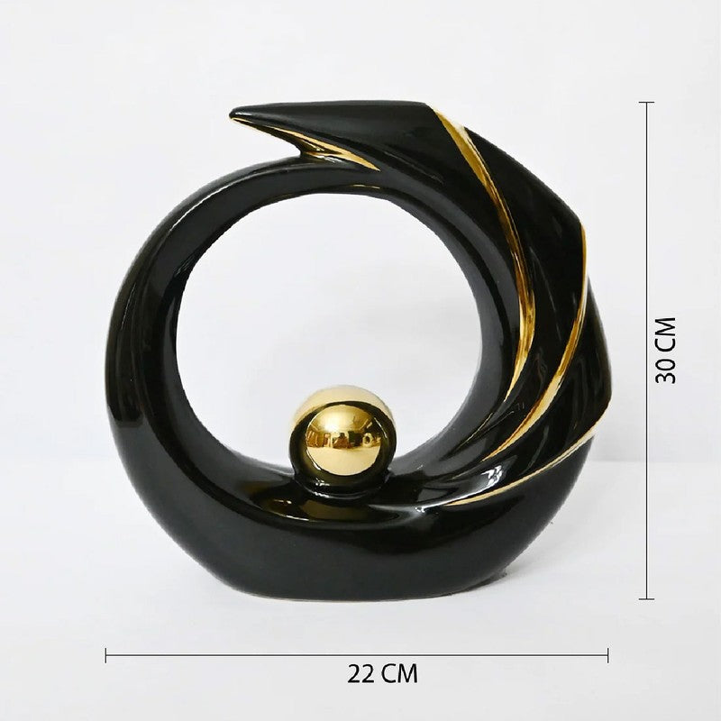 Orvix Luxe Curve Decorative Showpiece - Black media 7