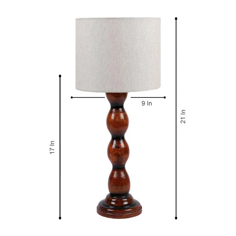 Callena Winde Fabric Table Lamp - White,Brown media 6