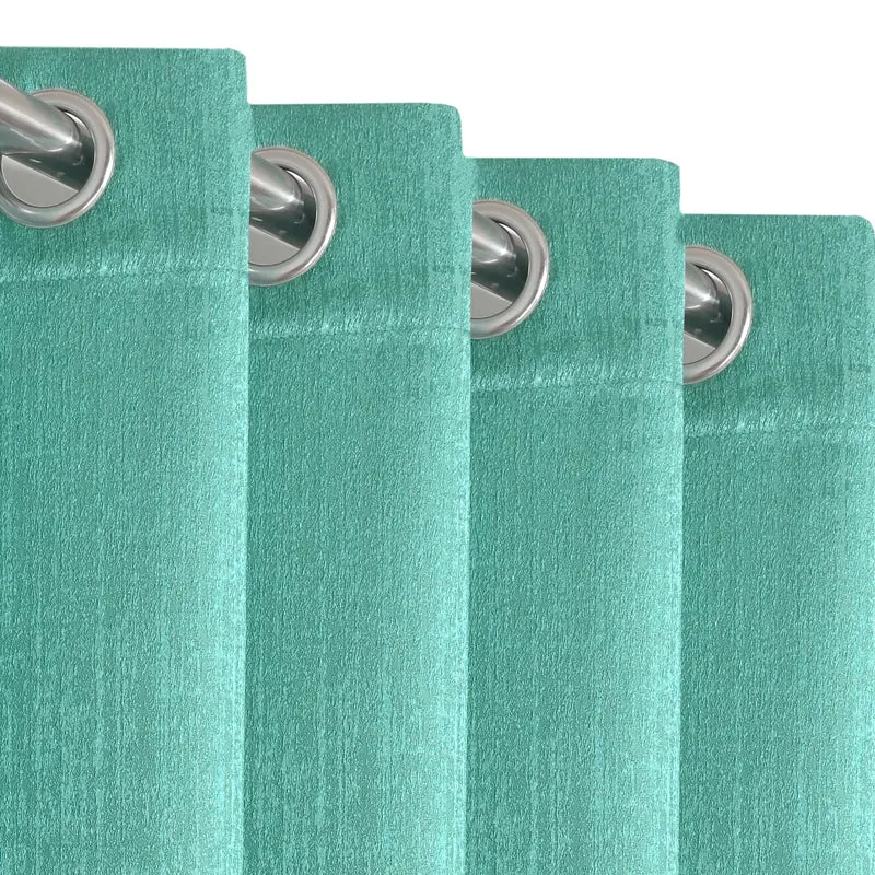 Saral Home Auriel Room Darkening Curtain (Teal) - Set Of Two media 4