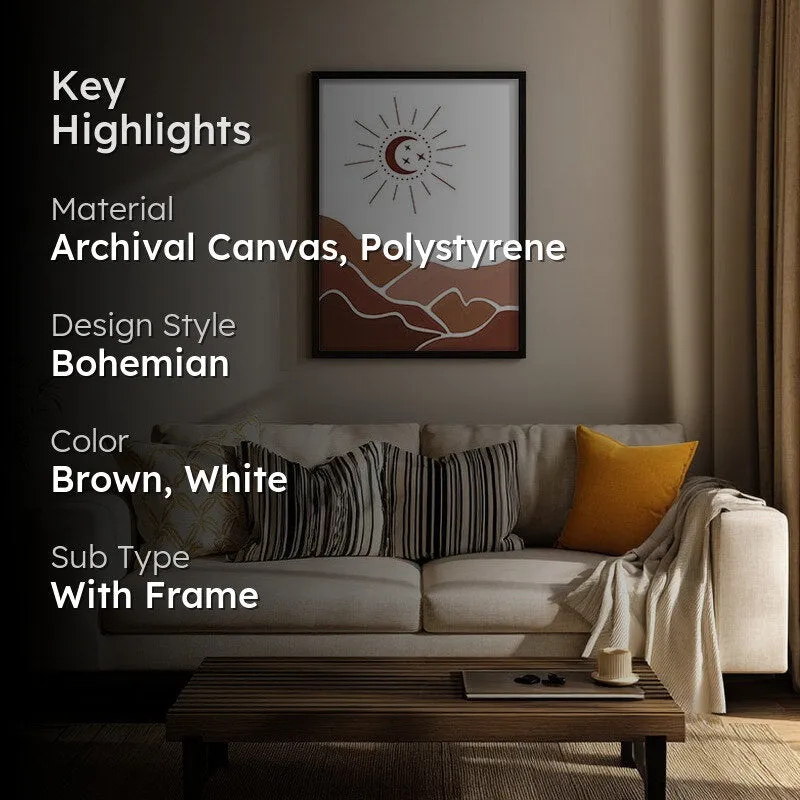 Desert Night Canvas Wall Painting With Black Frame media 2