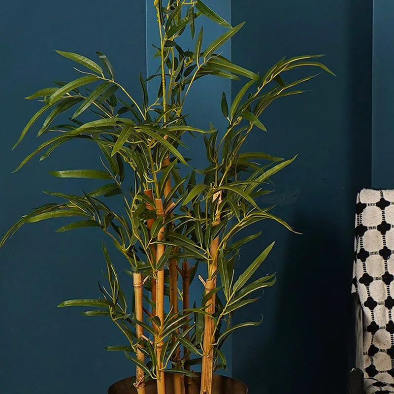 Bombillo Artificial Golden Bamboo With Black Plastic Pot - 3 Feet media 5