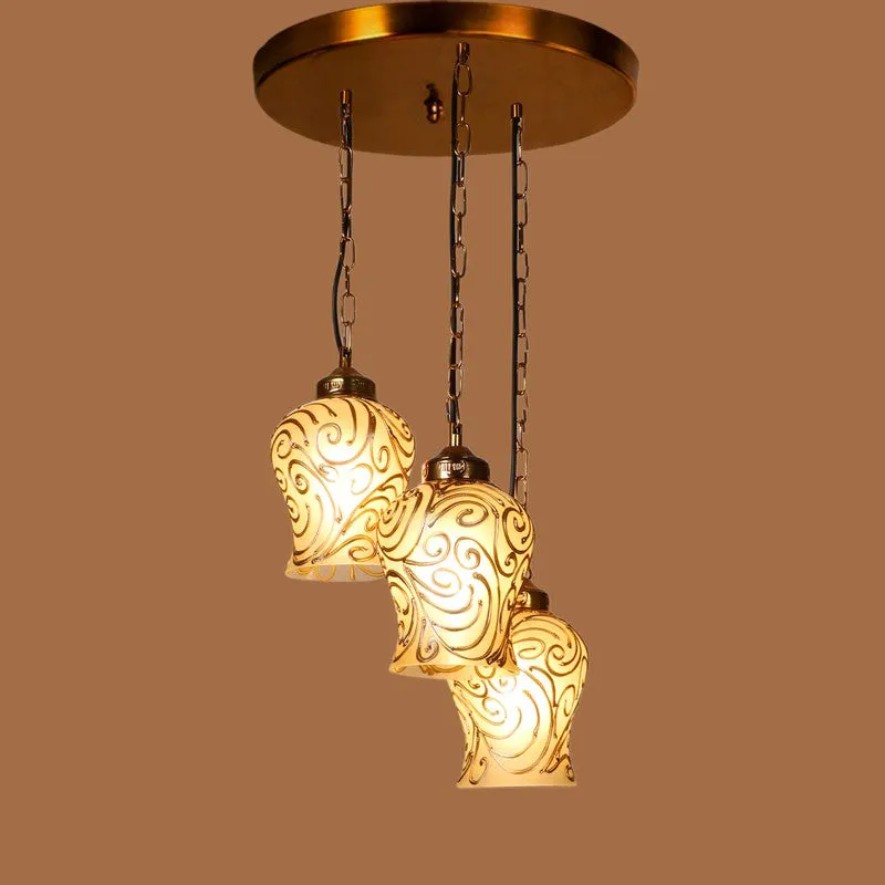 Coloraura Glow Glass Ceiling Lamp - Gold media 5