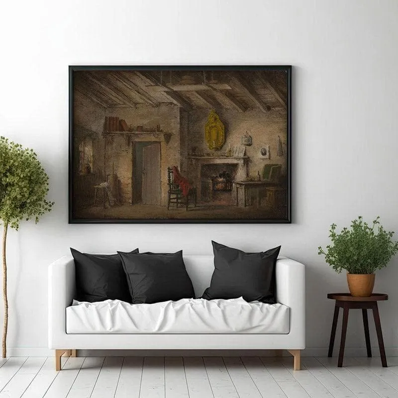 Vintage Interior Canvas Wall Painting - Black Frame media 3