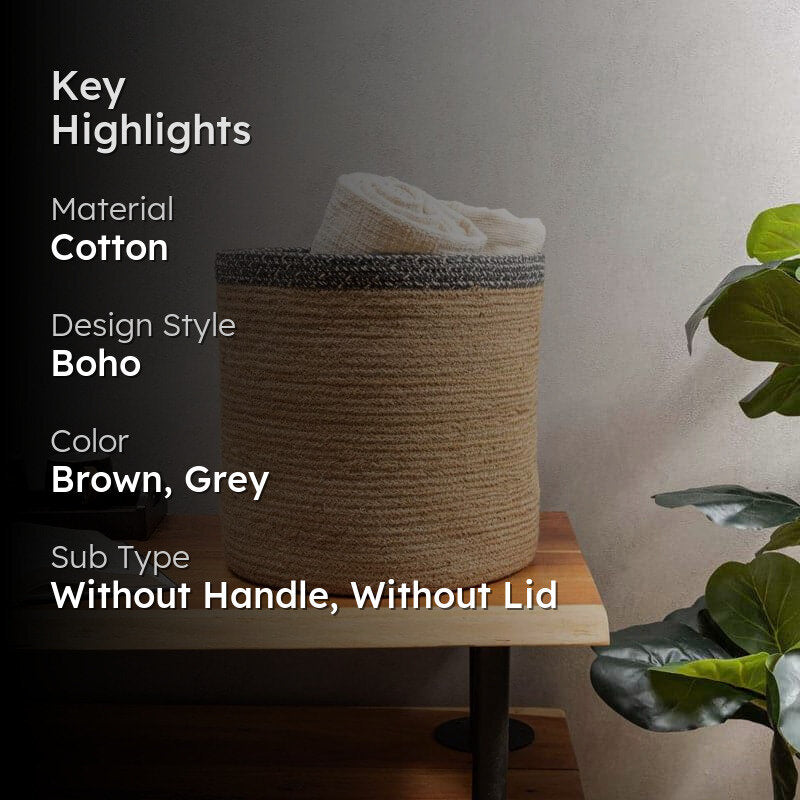 Ryna Natural Fiber Laundry Basket media 2