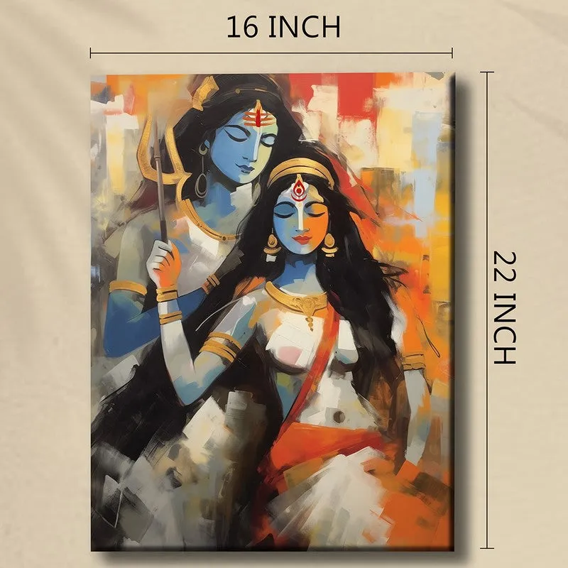 Shiva - Shakthi Canvas Wall Art media 7