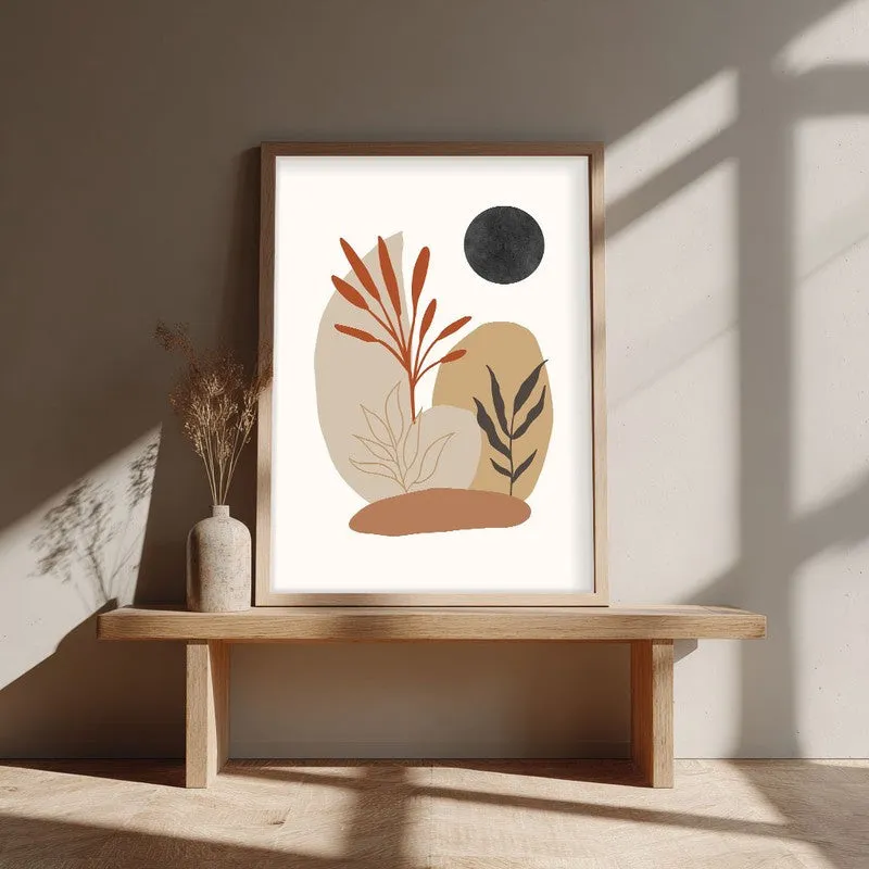 Botanical Balance Canvas Wall Painting With Brown Frame media 4