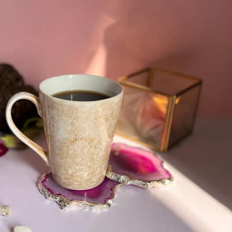 Suzzaine Handcrafted Brazilian Agate Coaster (Pink) - Set Of Two media 4