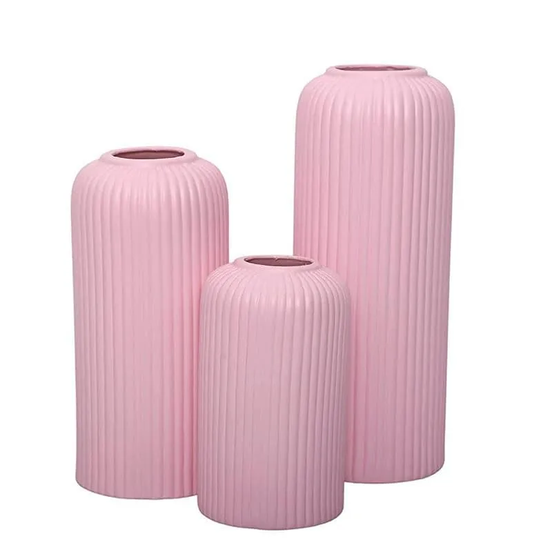 Pasha Ceramic Vase (Pink) - Set Of Three media 3