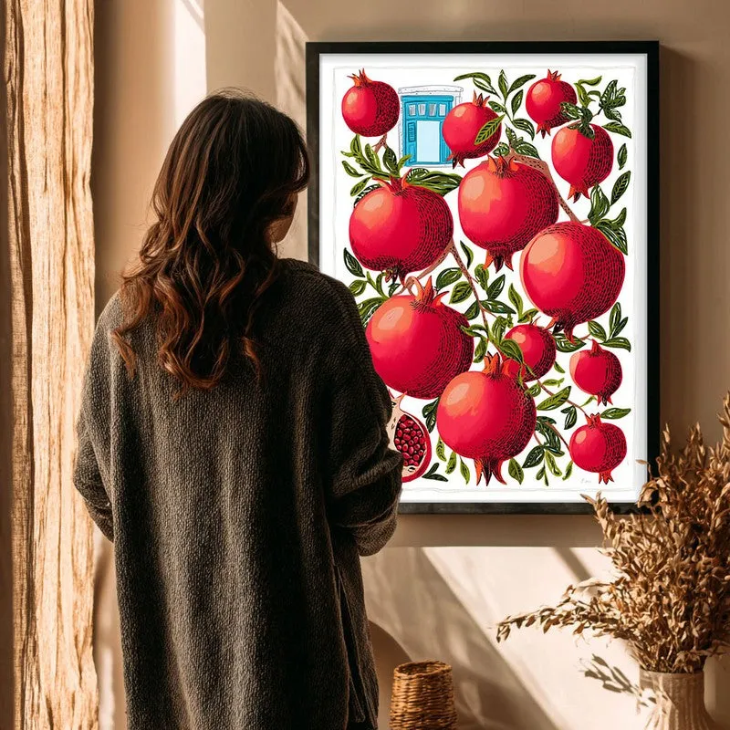 Pomegranate Canvas Wall Painting - Black Frame media 4
