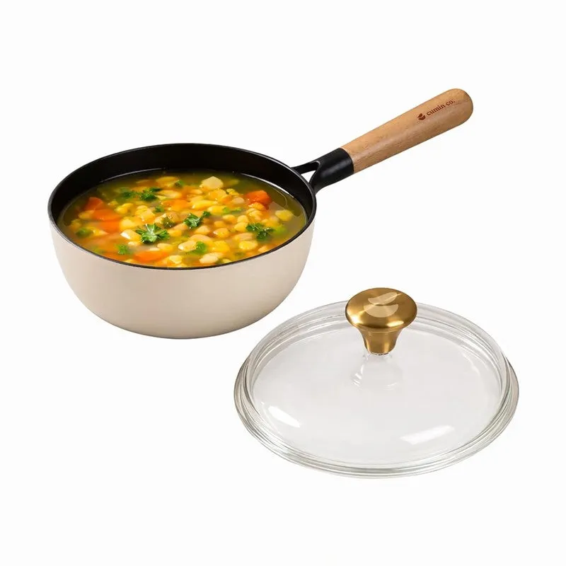 Cumin Co Enamel Cast Iron Sauce Pan (1500 mL) - White media 4