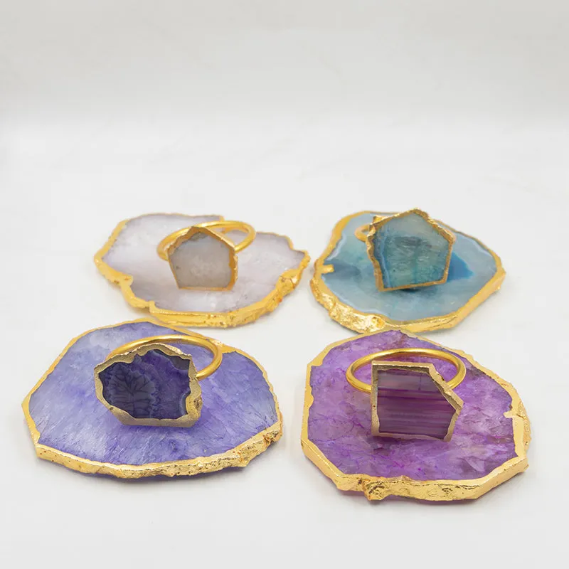 Vita Agate Coaster With Napkin Ring - Eight Piece Set media 5