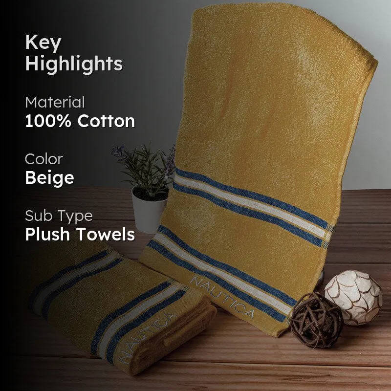 Nautica Dove Dual Down Cotton Hand Towel (Beige) - Set Of Two media 2