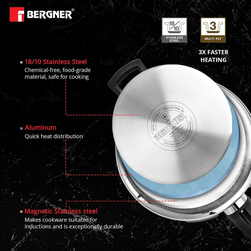 Bergner Argent Triply Pressure Cooker With Outer Lid - 2500 mL media 7