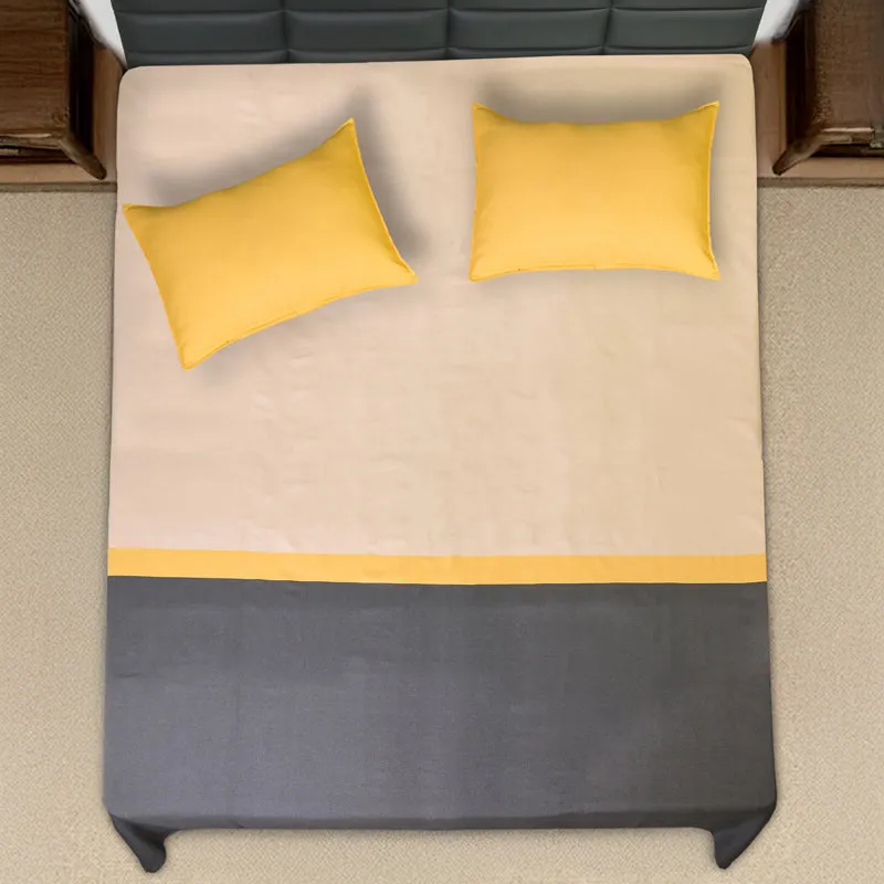 Saral Home Awning Cotton Bedsheet (Dark Grey) - 102 TC media 4