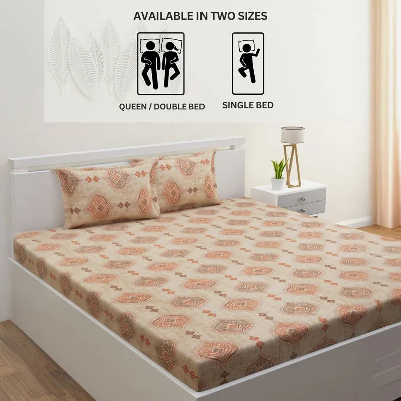 Dreams Of Desert Cotton Bedsheet (Beige) - 144 TC media 11