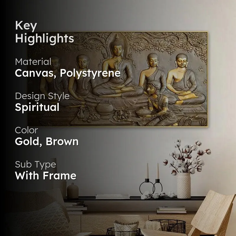 Sacred Buddha And Wise Disciple Canvas Wall Painting media 2