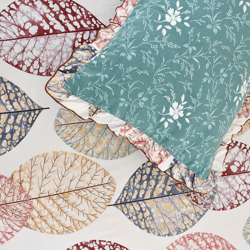 Heirloom Leaves Floral Microfiber Bedsheet - 210 GSM media 4