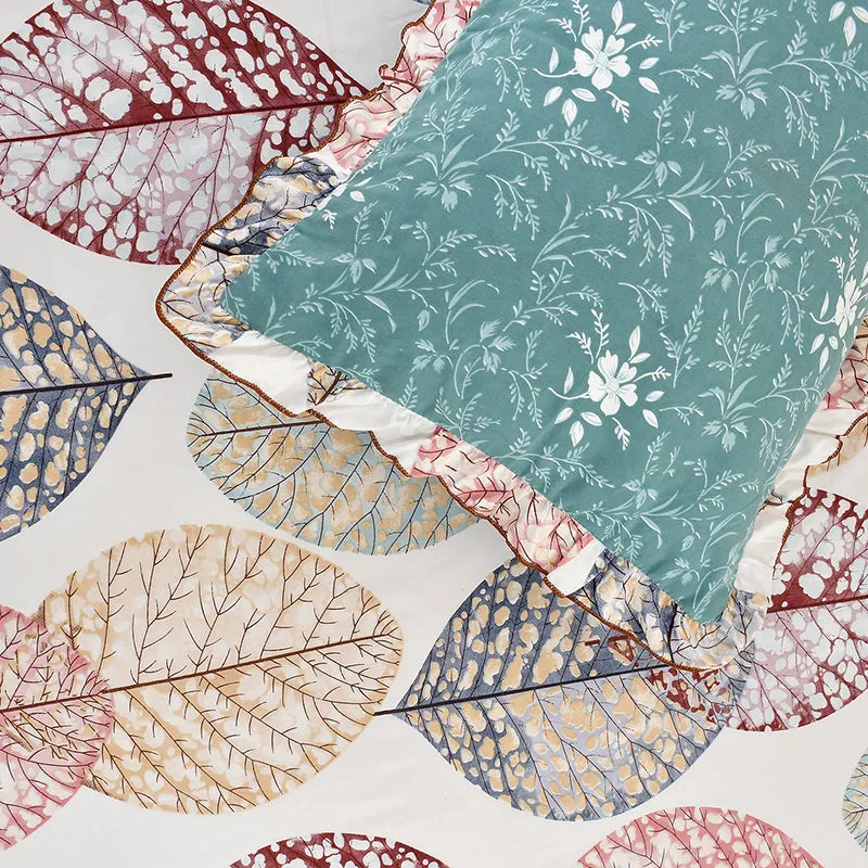 Heirloom Leaves Floral Microfiber Bedsheet - 210 GSM media 4