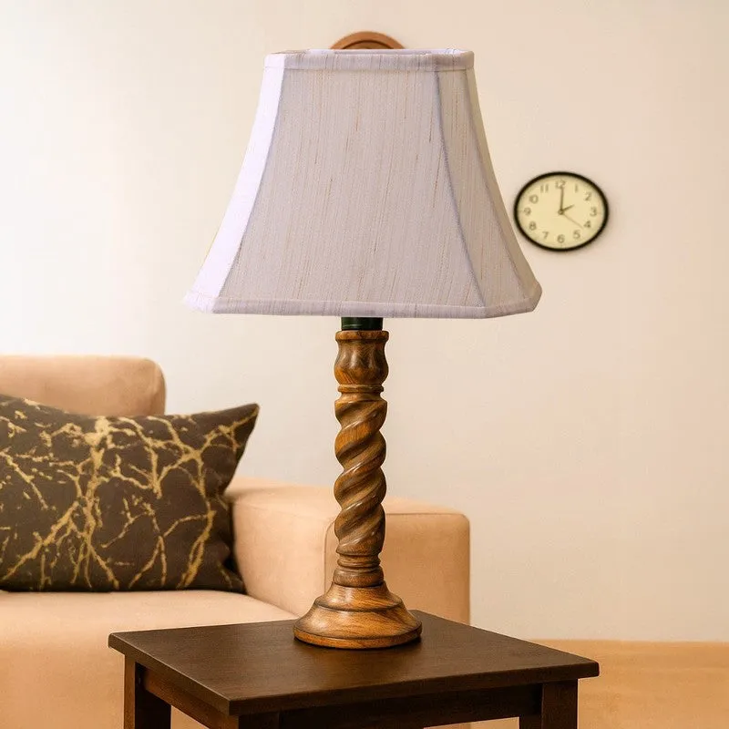 Elvane Rivo Wooden Table Lamp - OffWhite media 4