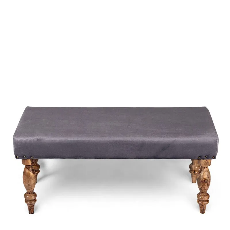 Dunex Sheesham Wooden Bench with Stools (Grey) - Three Piece Set media 4