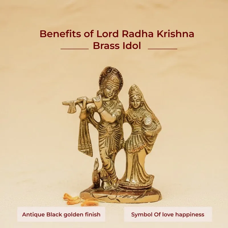 Sri Radha Krishna Divine Brass Idol media 6