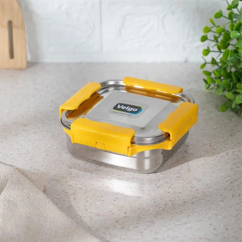 Hotserve Stainless Steel Lunch Box (Yellow) - 400 mL media 1