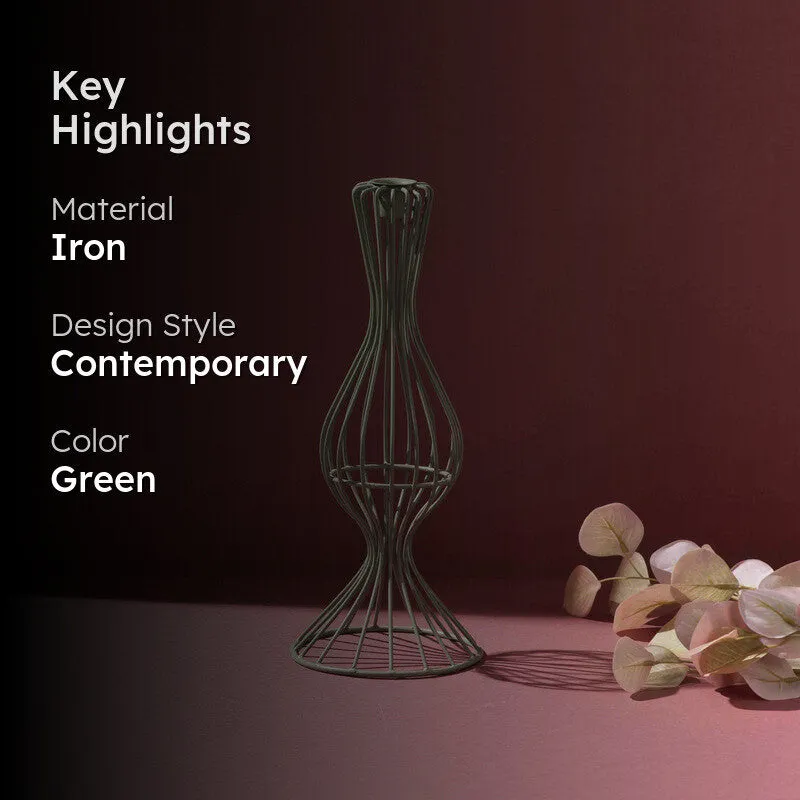 Twist Taper Candle Holder - Green media 2