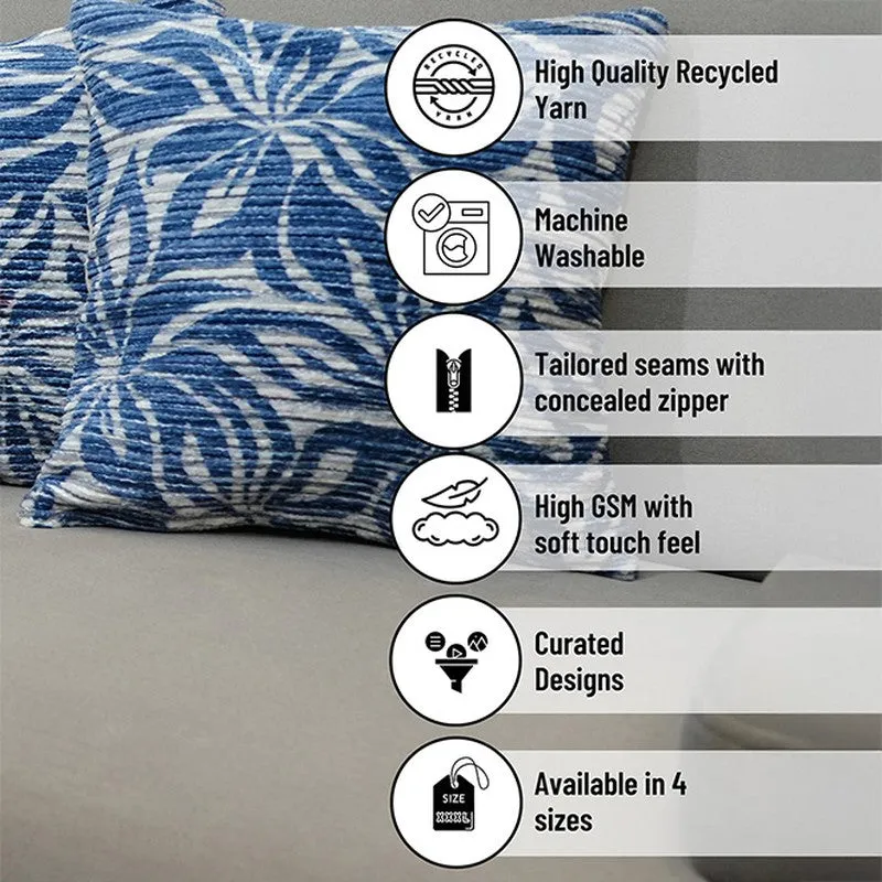 PetalReverie Cushion Cover (Blue) - Set Of Three media 7