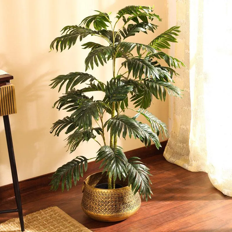 Artificial Areca Palm Plant With Black Plastic Pot - 3.9 Feet media 1