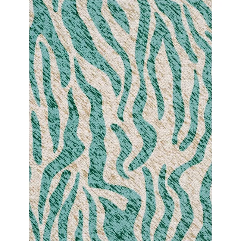 Luza Tiger Print Polyester Carpet - Light Blue media 5