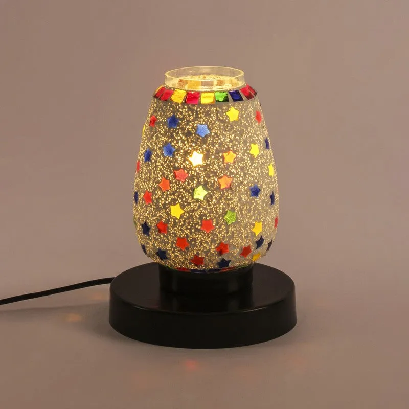 Glowix Mosaic Glass Table Lamp With Wooden Base - Multicolor media 6